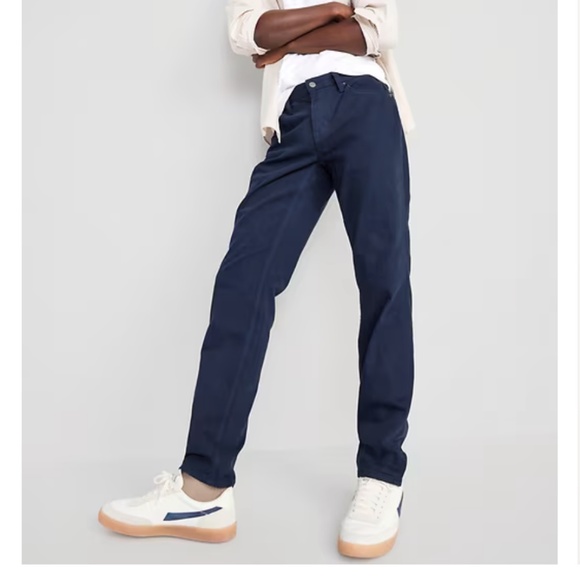NEW OLD NAVY dark Navy wash blue Athletic Taper Five-Pocket Pants Tall 33 x 36 - Picture 1 of 12
